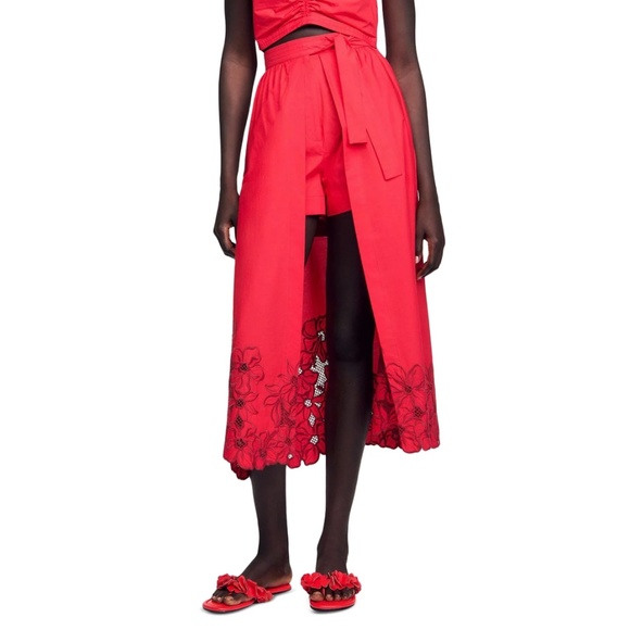 Renelle Floral Tie Waist Skort - Picture 1 of 6